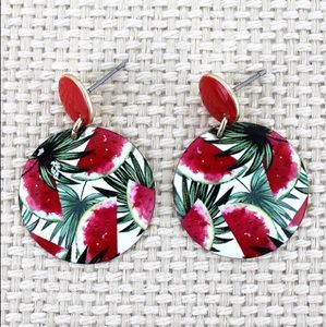 3/$25 Tropical Watermelon Disc Earrings